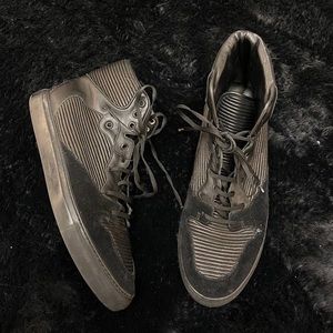 AUTH Balenciaga High Top Lace Up Black Shoes Sneakers Size EU 44 US 11